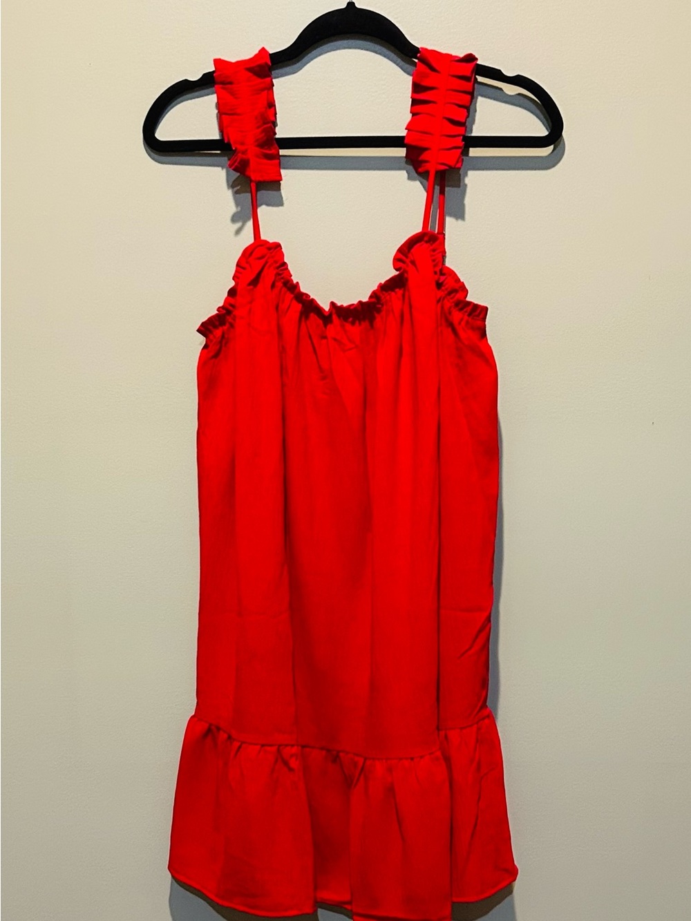 Vanilla Bay Red Ruffle-Trim Dress